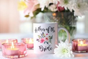 Mok bloemen letters
