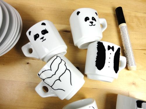 Mokken personaliseren met stiften panda