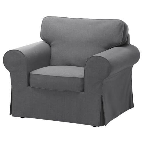 Grijze fauteuil uit de catalogu van IKEA