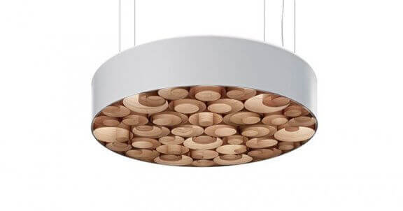 Lamp met houtfineer spiralen