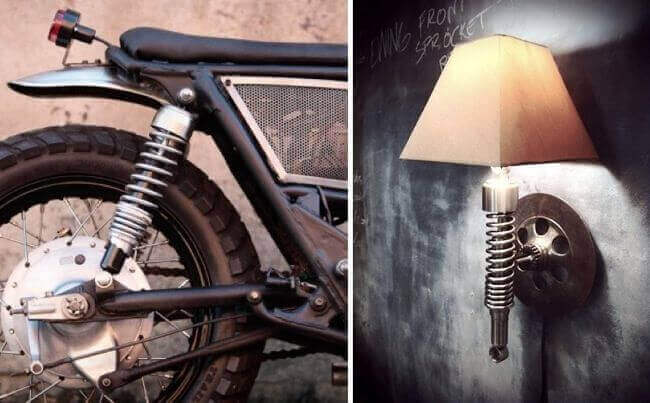 Lamp van een schokdemper gemaakt