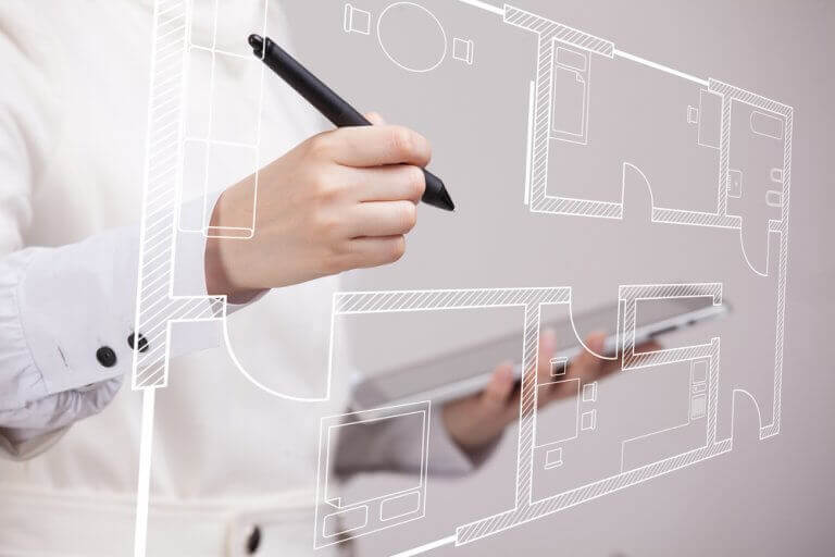 Indeling van een woning op papiet