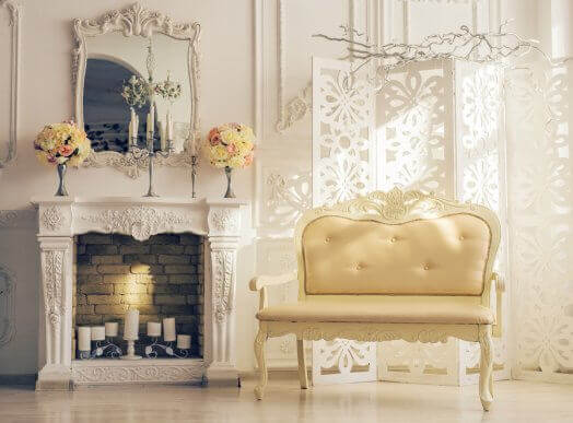 Imitatie open haarden in romantische stijl