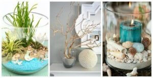 Decoratieve items maken met potten met zand