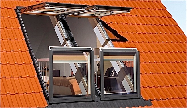 Zolderramen die in een balkon transformeren