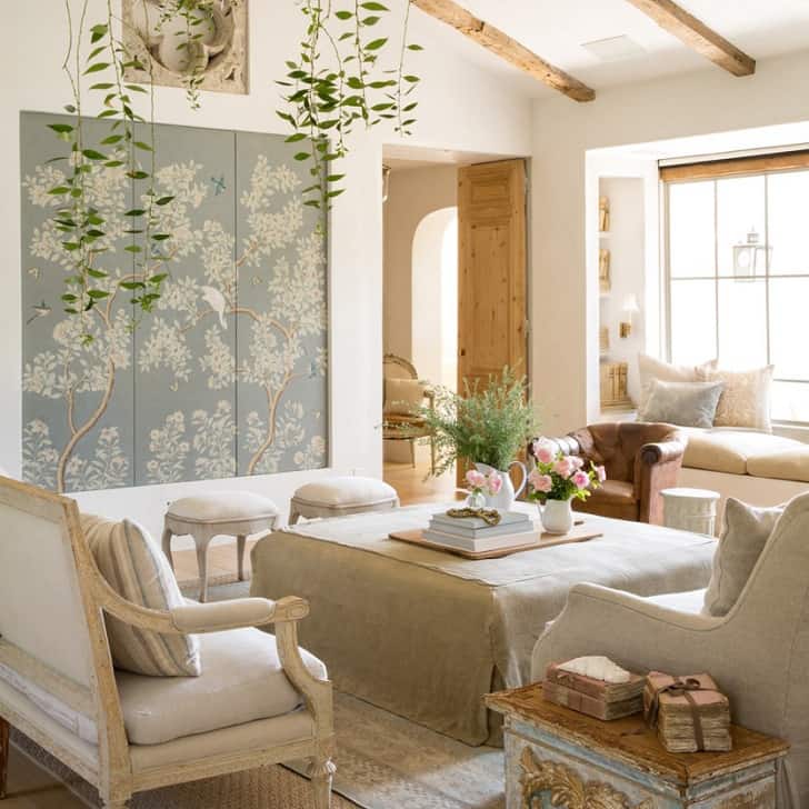 Interieur met bloemen