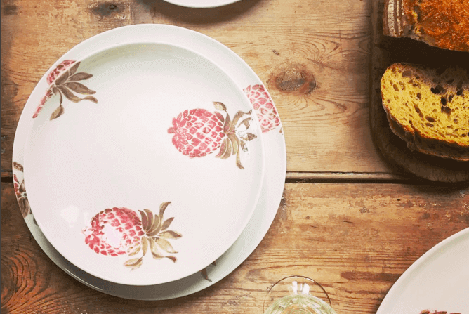 Bord met afbeelding van vruchten