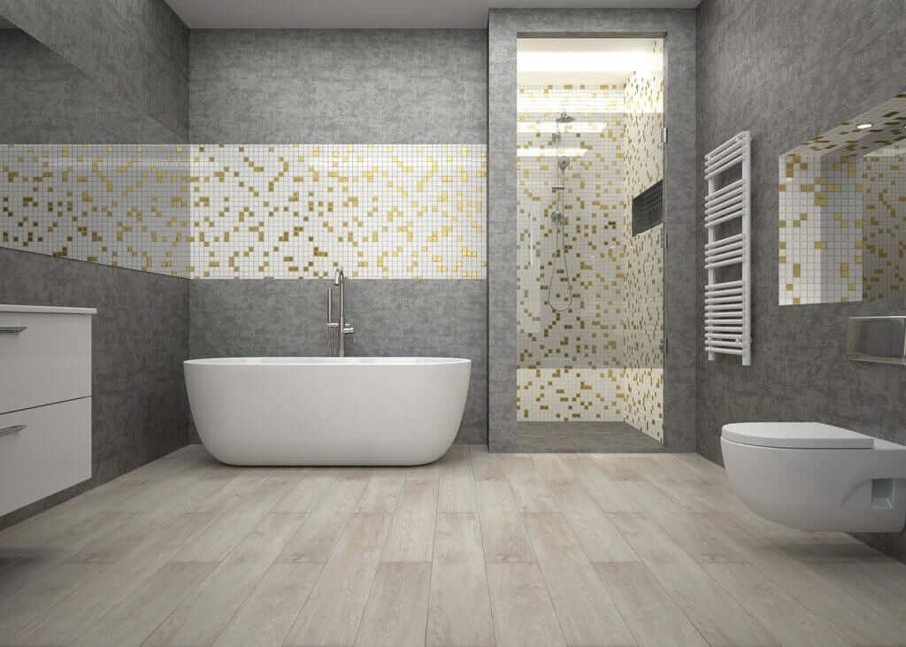 Badkamer met een bad