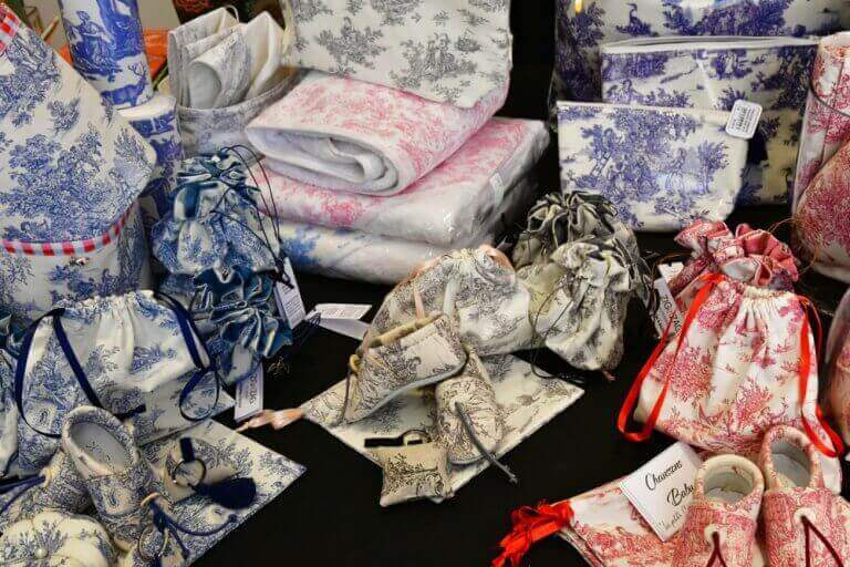 Zakjes en dekens met toile de jouy