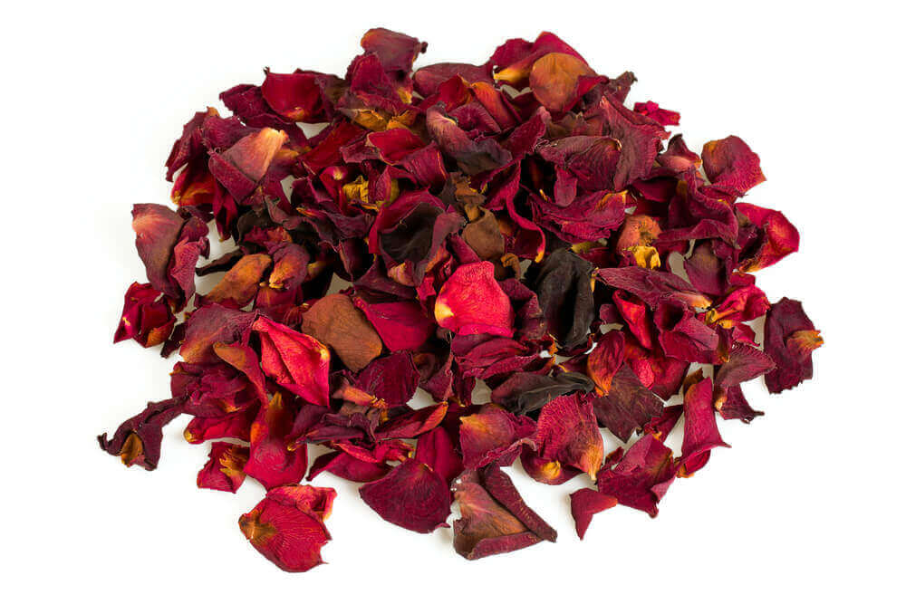 Gedroogde rode blaadjes
