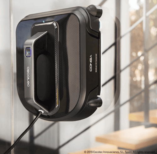 Close-up van een robot glazenwasser