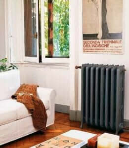 Grijze radiator