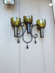 Lampen van een gebroken fles