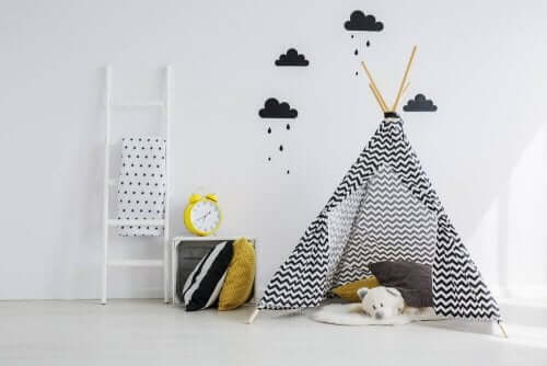 Kinderkamer met een tipi