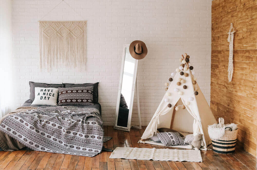 Een tipi voor een boho-decoratiestijl