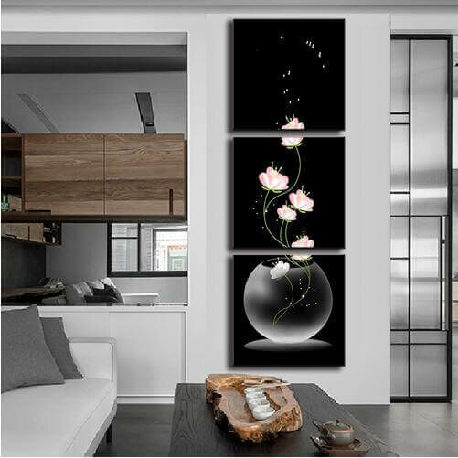 Drie schilderijen op een rij