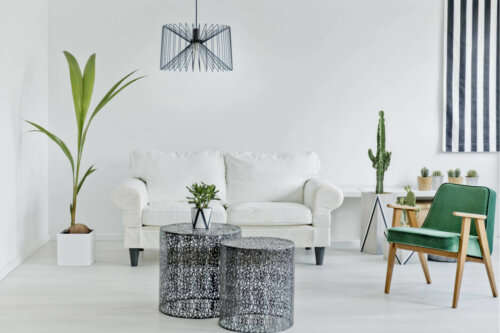 Minimalistisch decor met groen