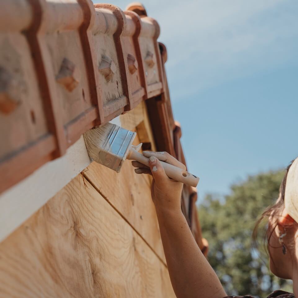 Natuurlijke houtverf bevat natuurlijke grondstoffen